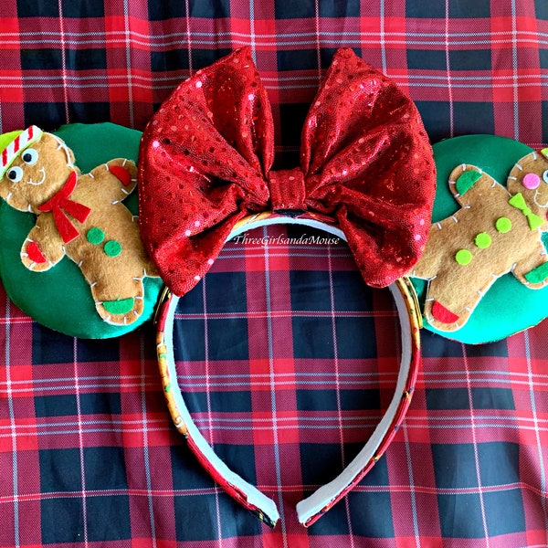 Christmas Mouse Ears Gingerbread Ears Ready to Ship