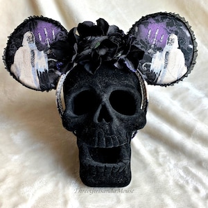 Mouse Ears Headband Halloween Mouse Ears Mouse Ears Ghost Mouse Ears Halloween Headband Halloween Gothic Headband Ready to Ship