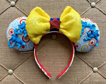 Handcrafted Monkey Mouse Ears Headband: Pixar Inspired Toy Story Theme