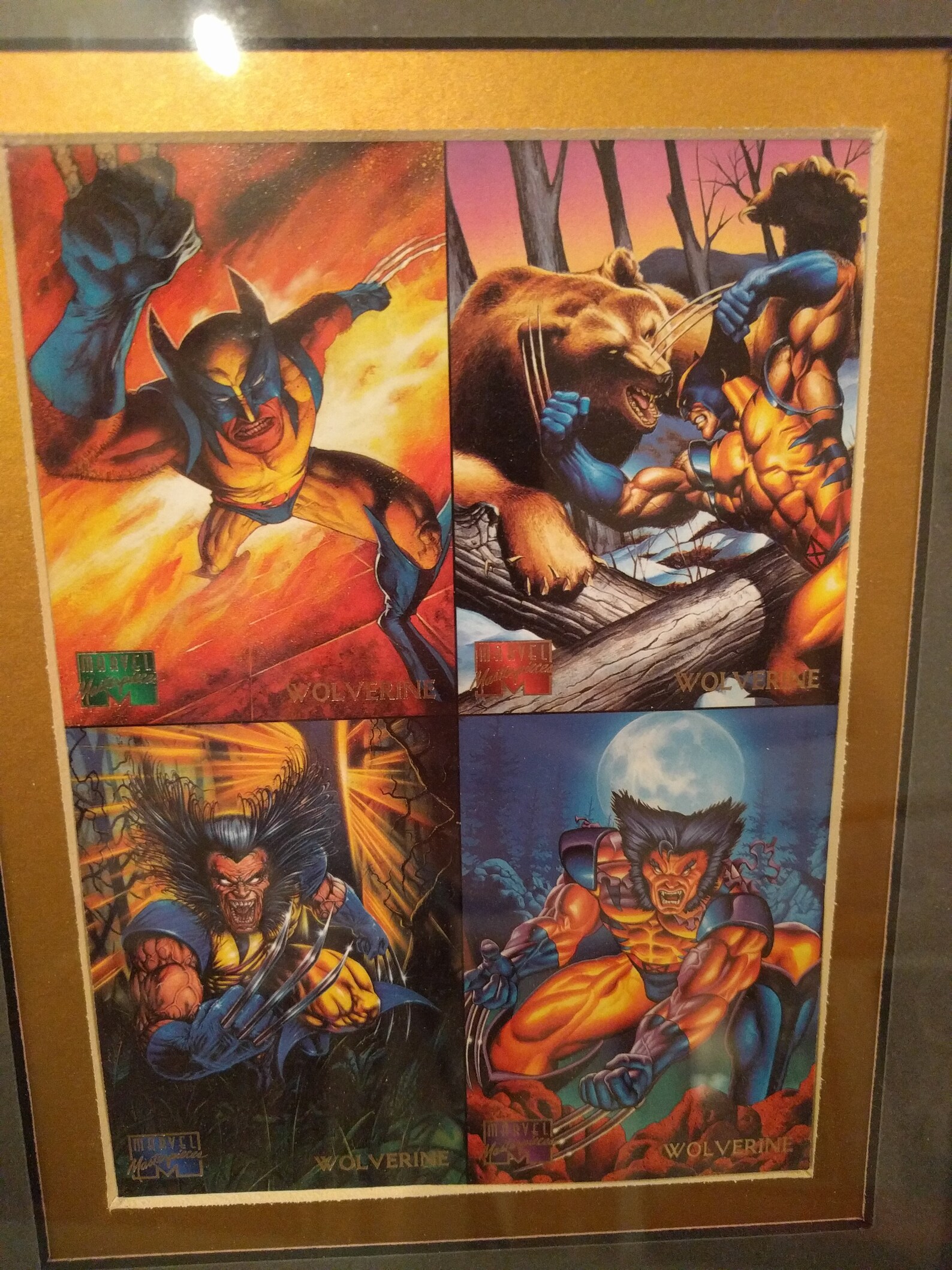 Custom framed marvel masterpieces wolverine with double mat Etsy