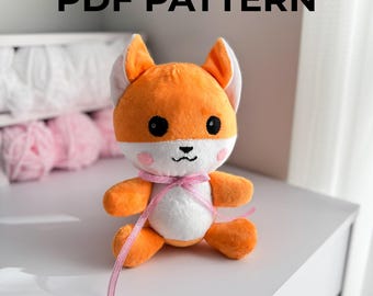 Fox Sewing Pattern PDF DIY Stuffed Animal Tutorial