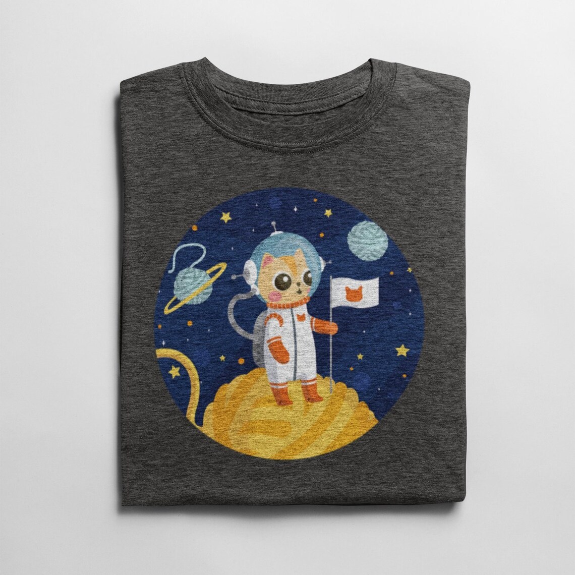 Cat Astronaut Tshirt Funny Tshirt Cat Shirt Graphic Tee | Etsy