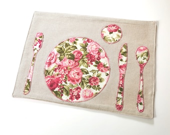 Montessori placemat, roses