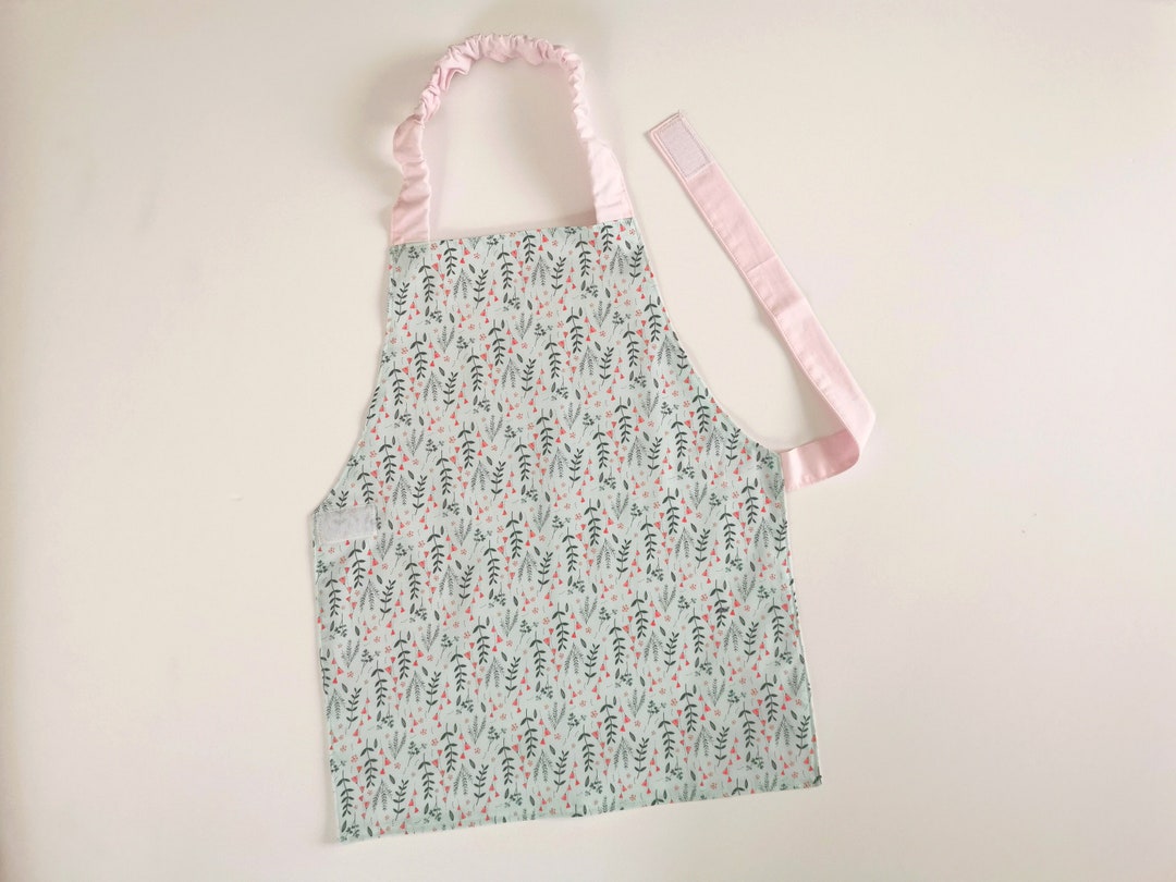 Montessori Apron 34 Years Pink and Green Child Sized Apron Etsy
