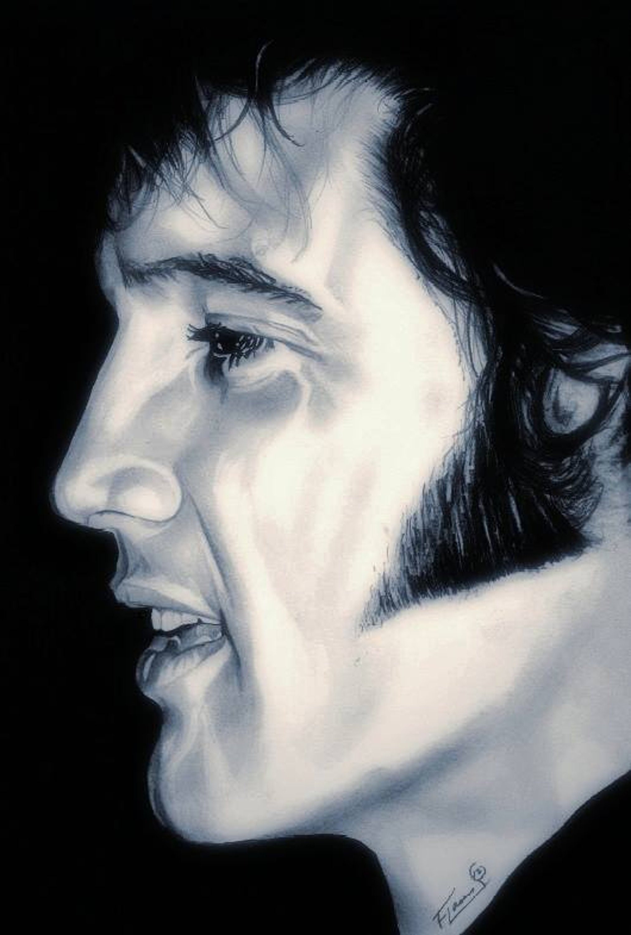 2012  "The King",  Elvis Presley - (Signed Print) - Originally Hand Drawn in Graphite
