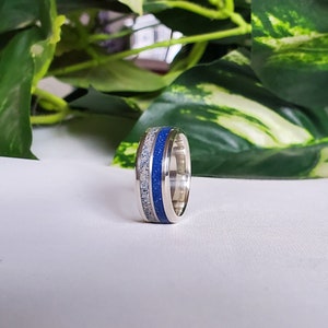 Dual Channel Cremation Ring: Sterling Silver Pet Ash & Beach Sand