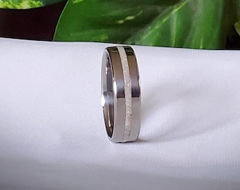 Narrow Channel Memorial Ring - Cremation Ring - Hair Ring - Urn Ring