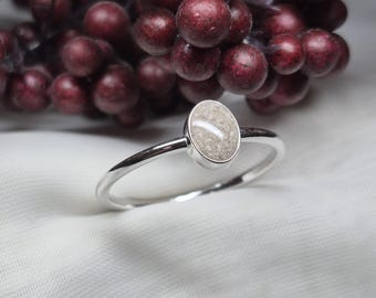 Sterling Silver Oval Cremation Ring: 4x6 - 5x7 - 6x8 - Ash Memorial Jewelry