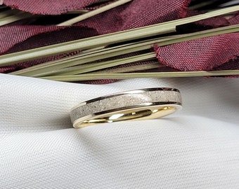 10k Solid Gold Inlay Memorial Ring - Yellow Gold - White Gold - Rose Gold - 3mm - 4mm - 6mm - 8mm