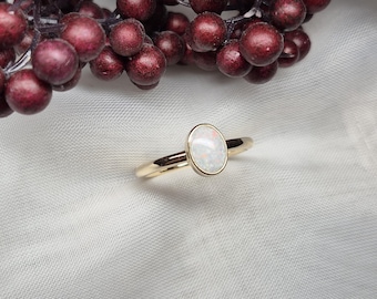 Solid Gold Cremation Ring: 10k - 14k Solid Gold - Oval Ashes or Breast Milk Memorial Jewelry