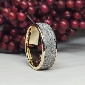 14k Solid Gold Memorial Ring: Comfort Fit Inlay