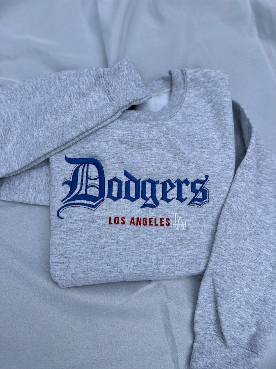 Los Angeles Dodgers Embroidered Sweatshirts LA Embroidered Etsy
