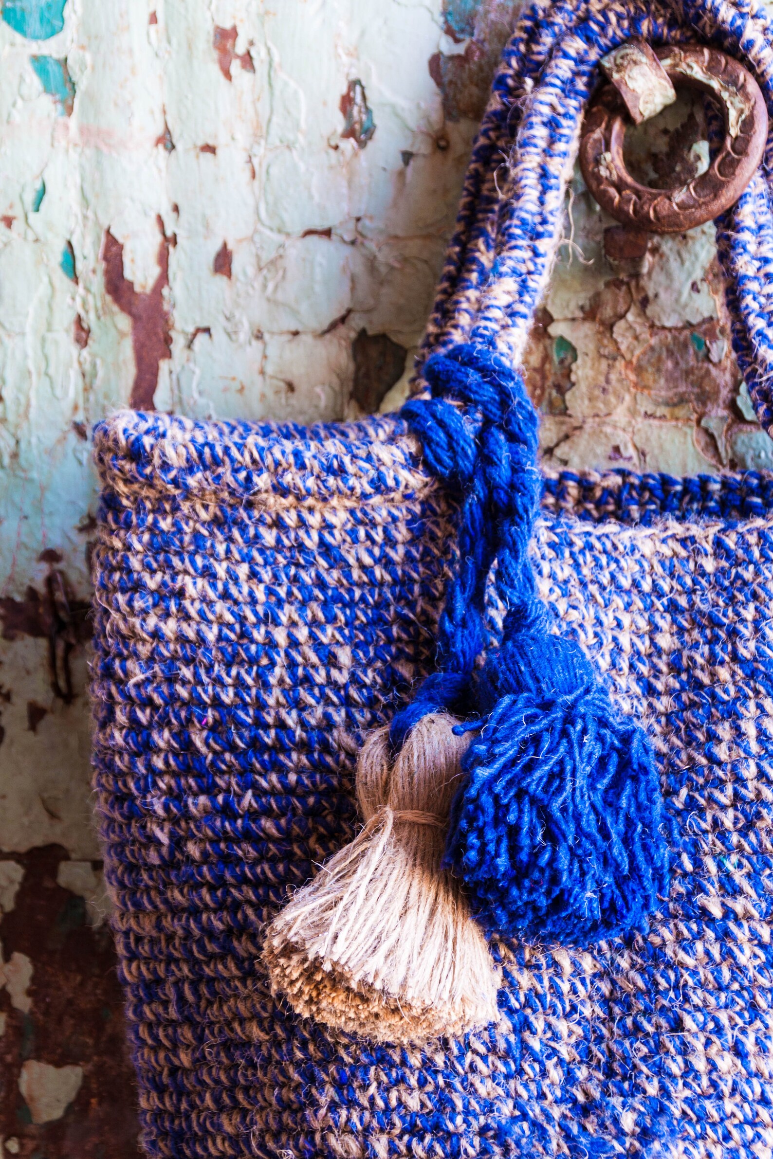 Crochet Handbag Jute Bag Yarn Handbag Natural Yarn and - Etsy
