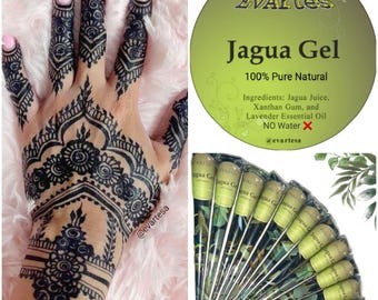 Natural Jagua Gel Cones for your DIY Mehndi Henna at Home, Organic Dark Stain, Fresh Jagua Fruit Juice Ink for Temporary Body Art Tattoos