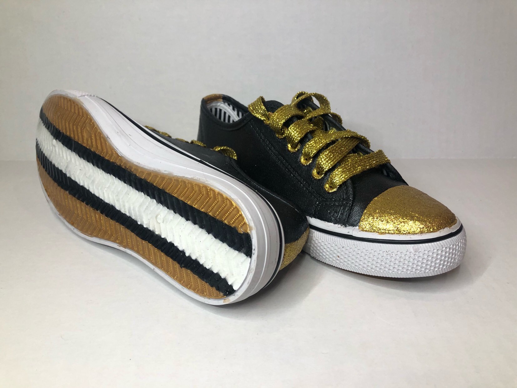 Black and Gold Handpainted Painted Shoes Etsy