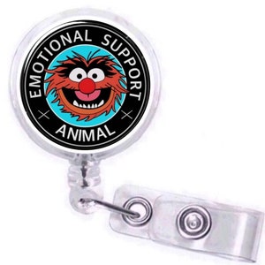Muppets Animal Badge, Emotional Support Animal Retractable Badge Reel, Best Friends, Swivel Nurse Badge Reel, Name ID Holder