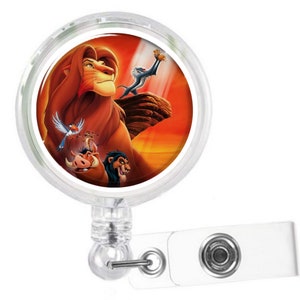 Disney BadgeThe Lion King, Simba,Pumba, Timon, Zazu, Rafiki, Scar, gift for Friends, Retractable Swivel, Nurse Badge Reel, Name ID Holder.