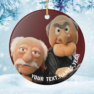 Decorazione in ceramica Disney Statler e Waldorf, decorazione per balcone del teatro dei Muppet, divertente regalo personalizzato per le feste, albero di Natale