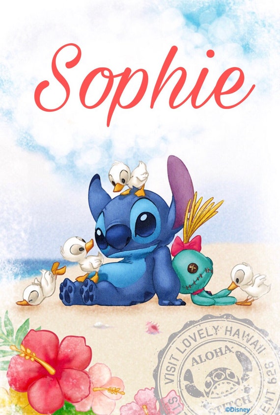 Disney Stitch Poster Blue