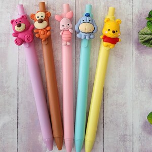 Disney Winnie Pooh Pens Set of 5 pens Winnie Pooh Tigger Piglet Eeyore Bear Gift Friends Retractable Character Autograph DCL Fish Extender image 6