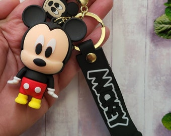 Mickey Mouse Key Wristlets, Mickey Keychain Key Fob, Gift for her, Disney Key Holder Accesories, Bag Charm, Fish Extender Gifts