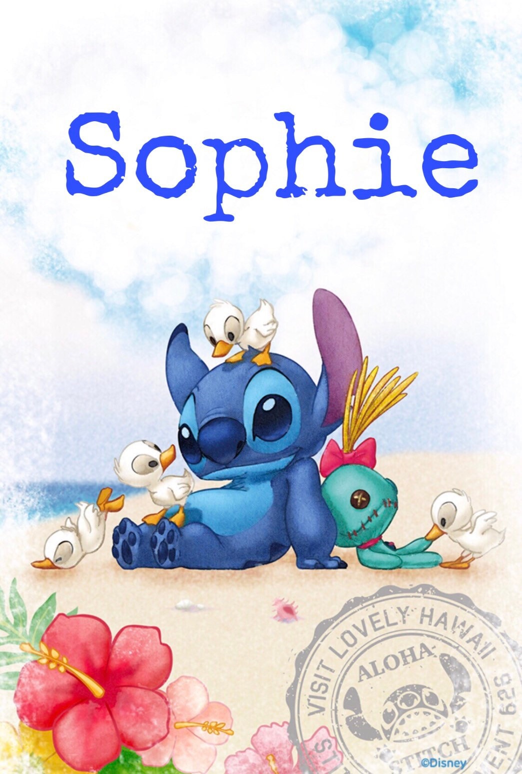 Dessin Stitch à Imprimer En Couleur Nom personnalisé Disney Stitch Wall Art Decor Taille - Etsy France