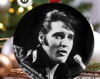 Elvis Presley Personalized Singing Ornament, The King in Black and  White, Two Sides Image, Custom Gift for Elvis Lovers and Fans, Handmade