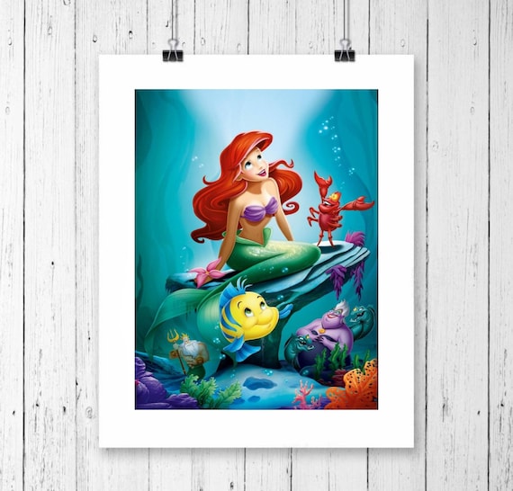 Ariel the Little Mermaid Disney Wall Art Decor Print Size - Etsy