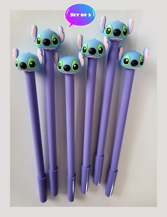 Disney Stitch Pens Set of 2, Gel Pen 0.5mm Black Ink Work From Home, Back 2  School, Sale Gift, Fish Extender for Kids, Gift Disney Pens 
