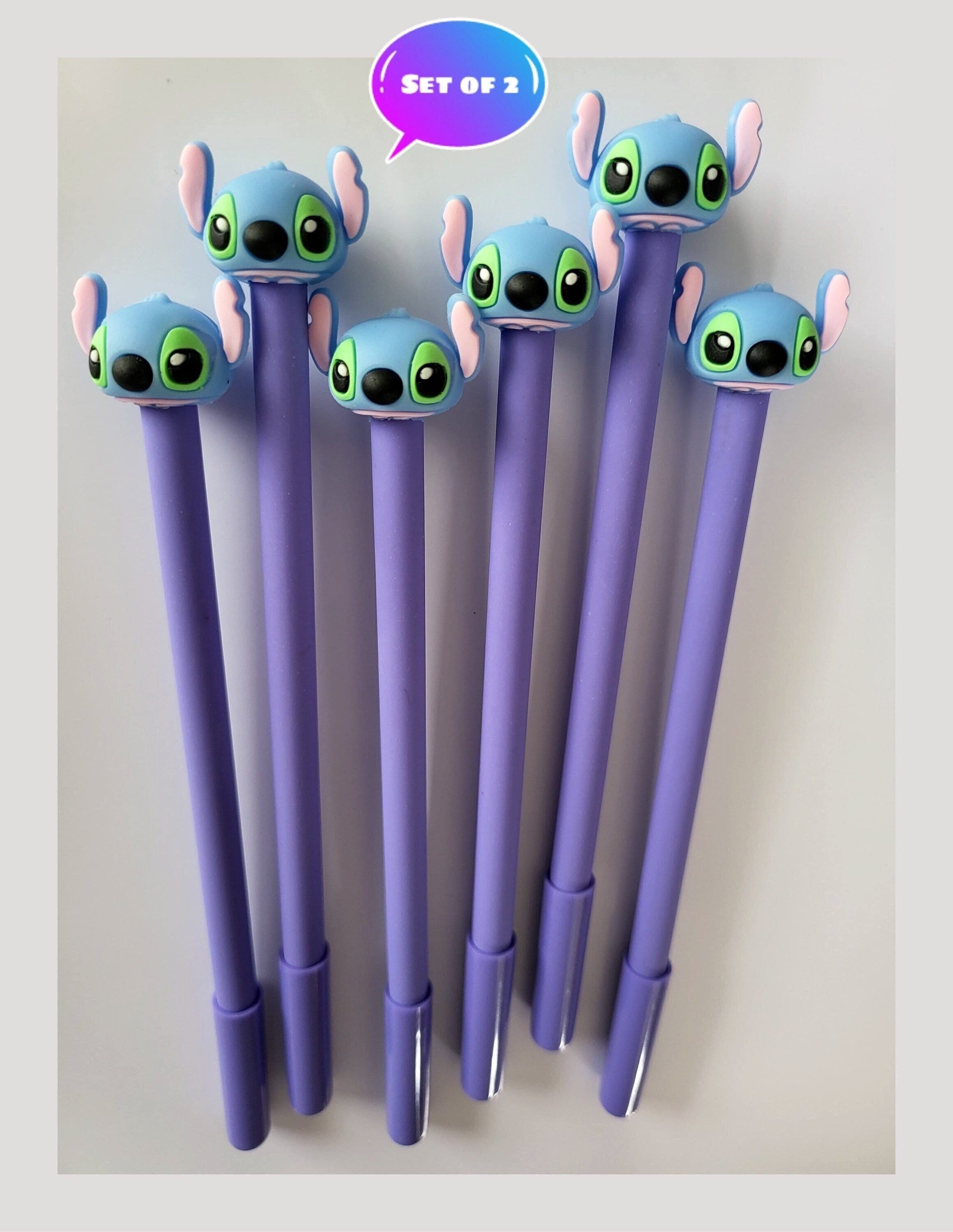Set di penne Disney Stitch da 2, penna gel 0,5 mm inchiostro nero