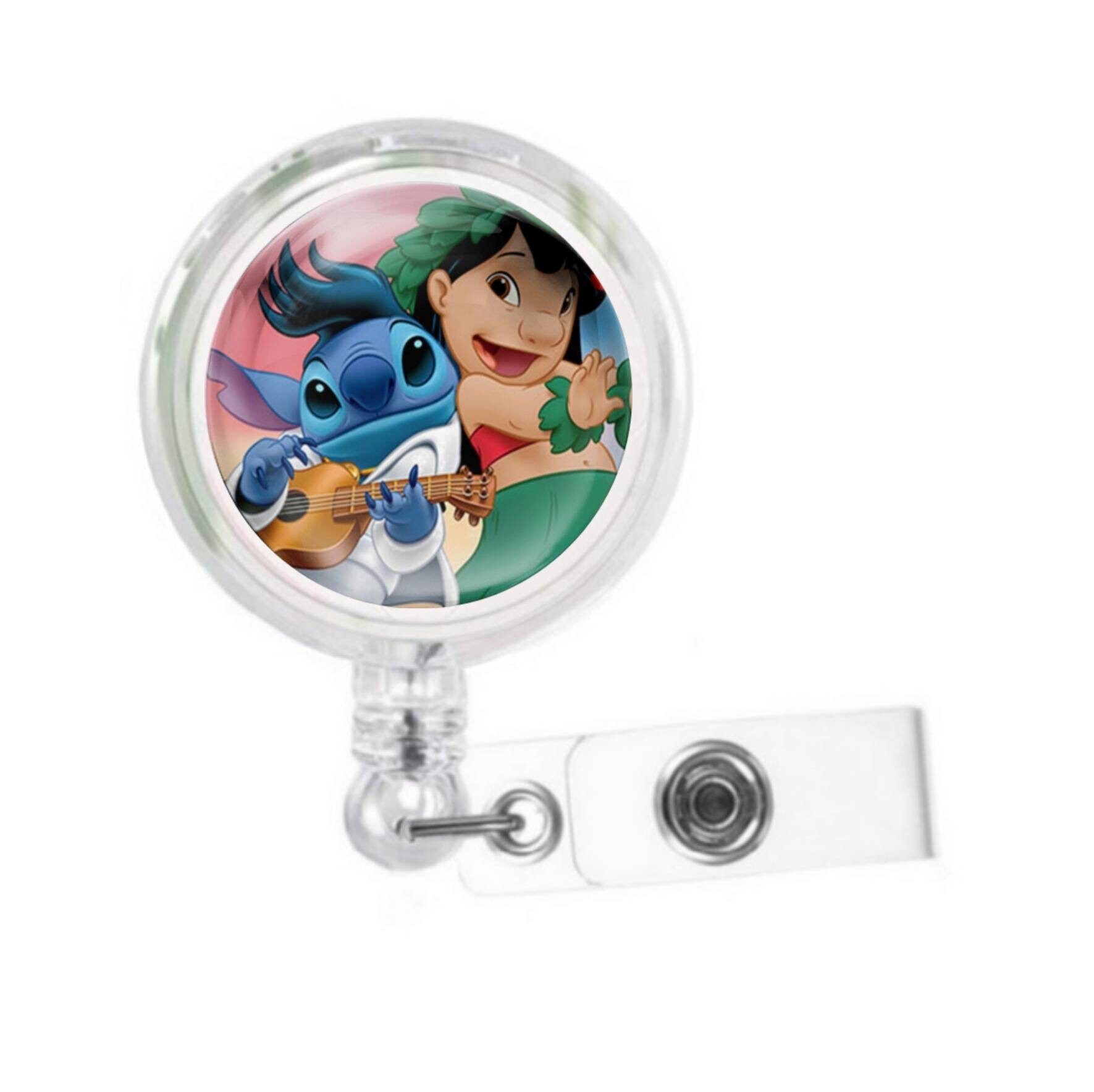 Disney Lilo and Stitch Elvis the King of Rock and Roll, Retractable Swivel  Nurse Badge Reel, Name ID Holder, Disney Badge 