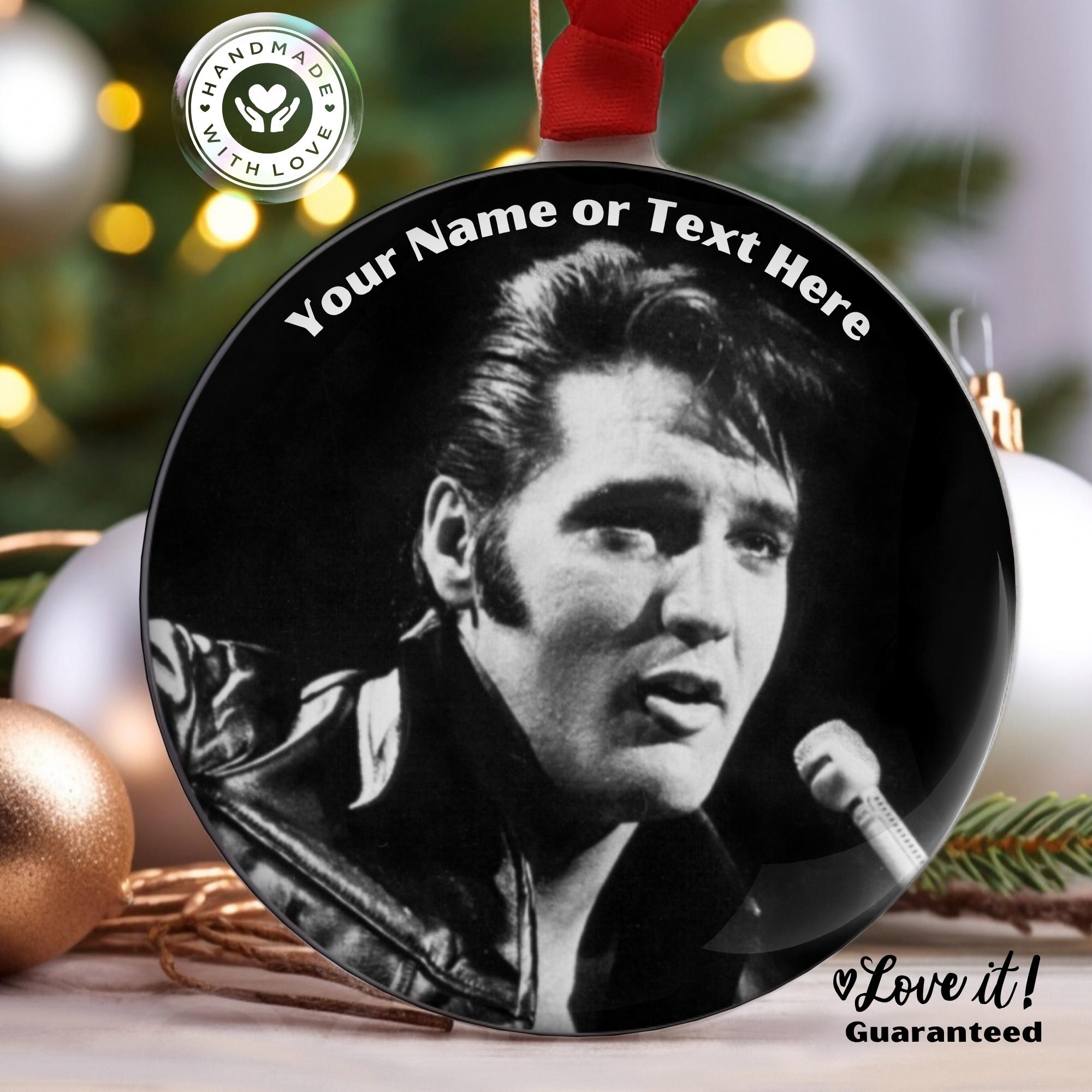 Elvis Presley Personalized Singing Ornament, The King in Black and  White, Two Sides Image, Custom Gift for Elvis Lovers and Fans, Handmade