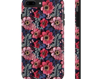 Embroidery Flowers iPhone Case, aesthetic protective vintage, cottagecore iPhone Cases, boho floral