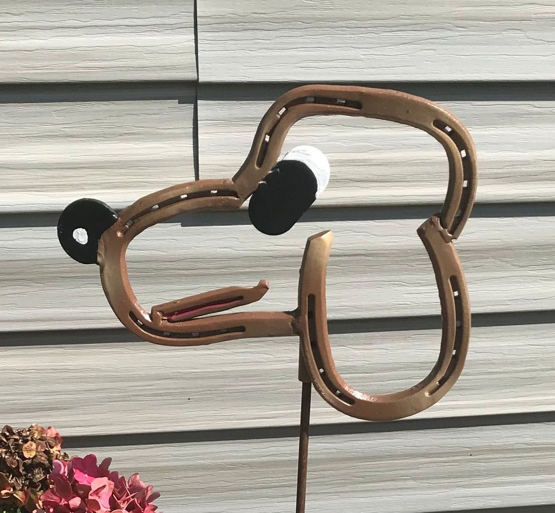 Adorable DOG Garden Stake INTERCHANGEABLE Hand & Etsy