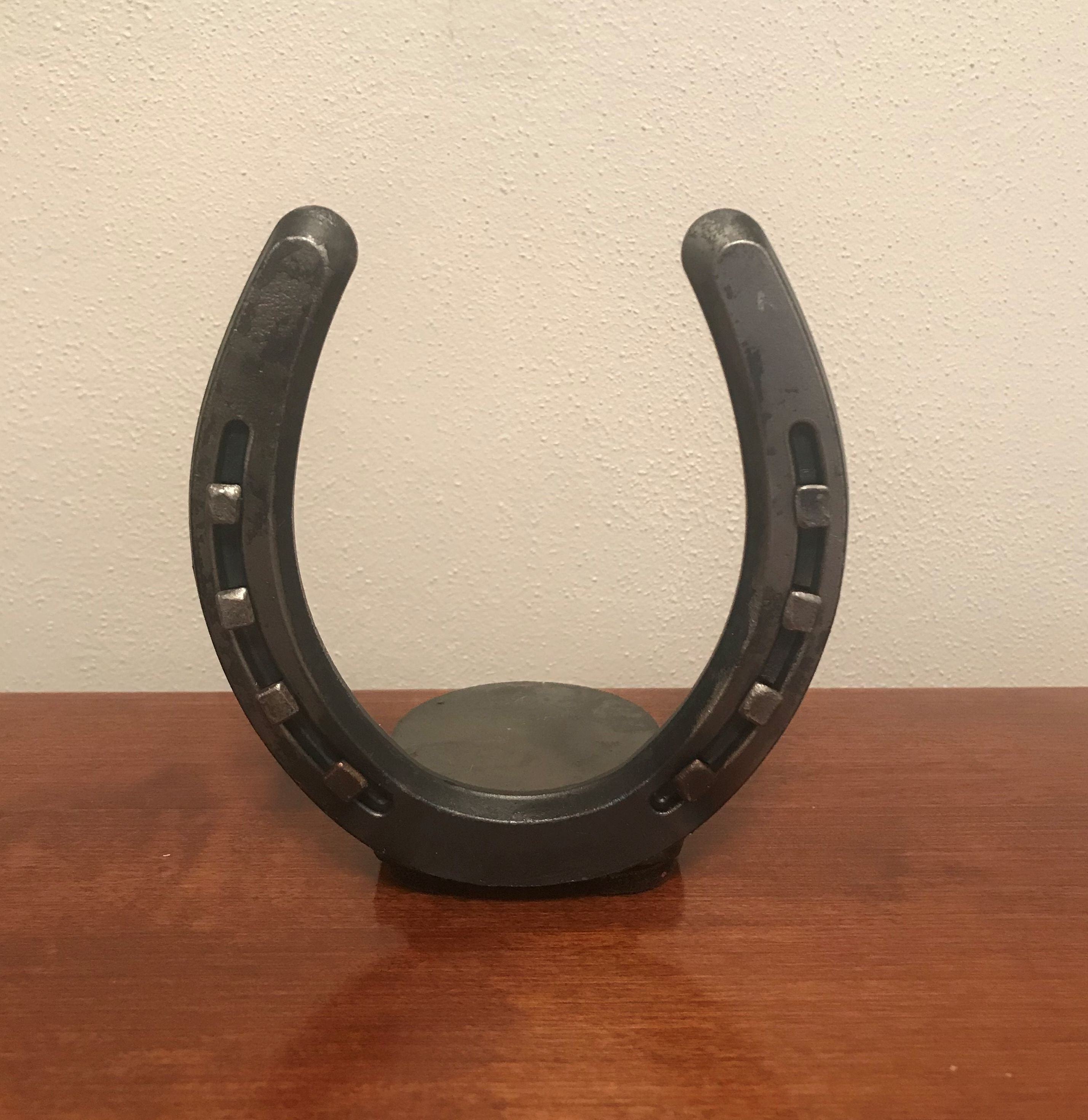 Horseshoe BOOKENDS pair With Steel Base 2 Styles of Horse Etsy