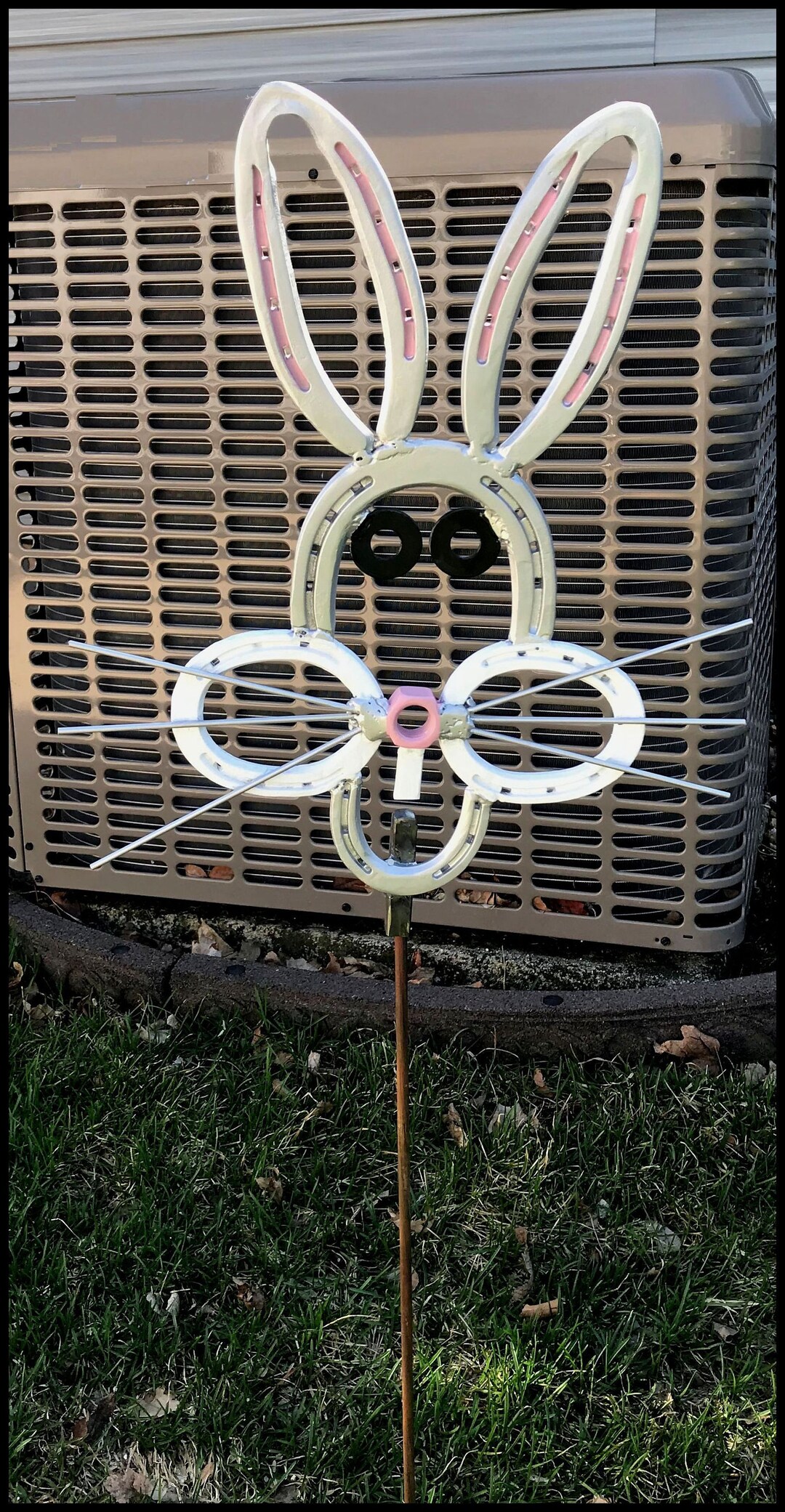 BUGS BUNNY Rabbit Horseshoe Garden Stake INTERCHANGEABLE Hand Forged ...