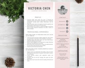 Professional Photo Resume Template For Word Instant Download Google Docs Compatible CV Bundle Cover Letter References 1 and 2 pages