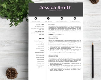 Sjabloon voor een executive cv in Word, cv-bundel (digitale download)