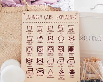Laundry Room Sign: Laundry Symbols Guide Sign