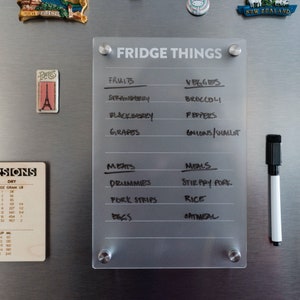 Tableau blanc magnétique pour réfrigérateur : liste de tâches et planificateur de menus réutilisables pour l'organisation de la cuisine