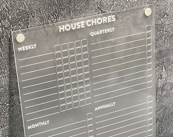 Magnetic Dry Erase Cleaning Checklist Board for Weekly House Routine