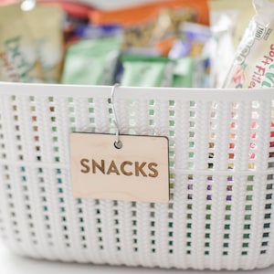 Linen Cabinet Storage with Engraved Wood Labels for Closet Organizing
