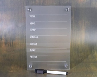 Productivity Planner Dry Erase Boards: Use as cleaning schedule, meal tracker, or general fridge board