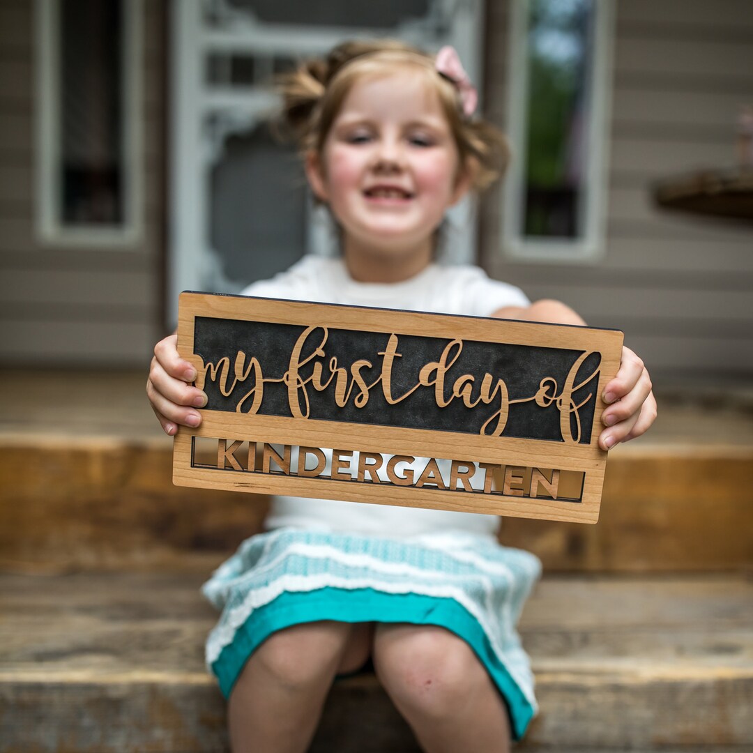 Sign For Many Interchangeable Sign: Reversible Kids Kindergarten Sign With Removable ...