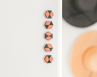 Tiny Magnets: Hexagon Magnets - Geo Design Set of 10