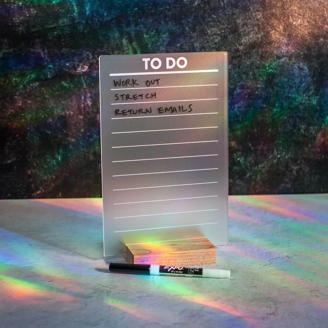 Acrylic Dry Erase To do List Desktop White Board Etsy