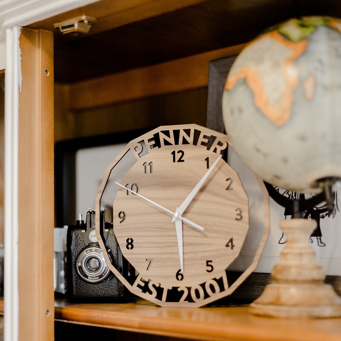 Personalized Family Name Wooden Wall Clock for Housewarming Etsy