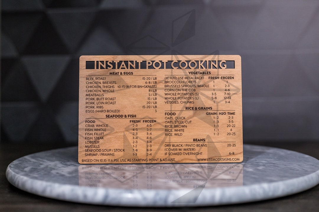 Instant Pot Cooking Chart Magnet: Engraved Wood Kitchen Conversion - Etsy