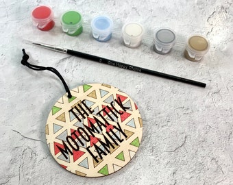 Personalized Wood Holiday Ornament DIY Paint Kit