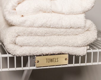 Custom Handwriting Wood Linen Closet Tags Labels for Laundry Organization